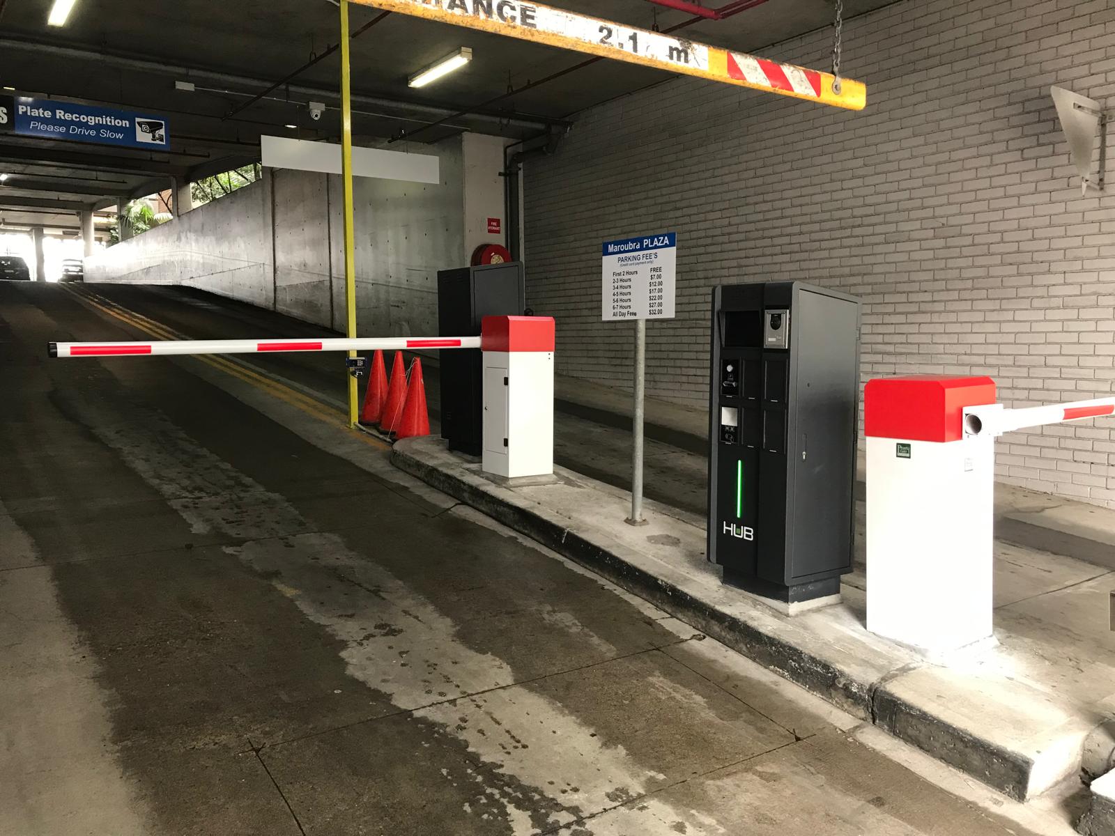 Maroubra Plaza parking access system with boom gates