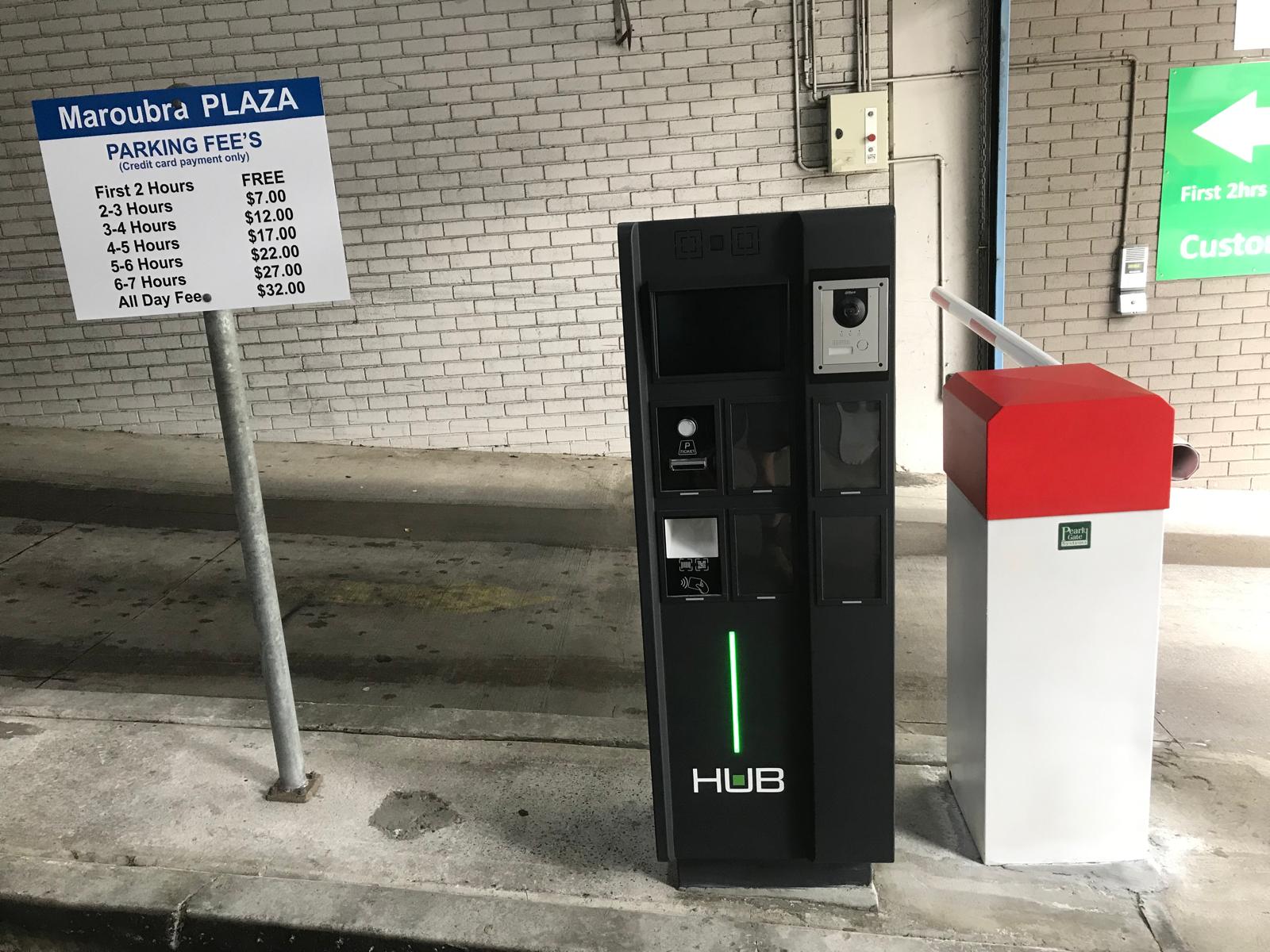 Maroubra Plaza parking terminal and boom gate